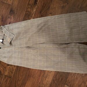 Women’s wide leg Tan Plaid Pants